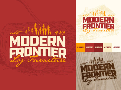 Modern Frontier beige brand brand design ddc furniture log logo logodesign modern orange red script type logo vintage