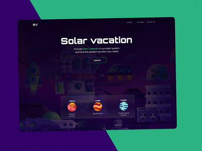 Solar Vacation - Concept astronaut concept futuristic planet space travel ui web design