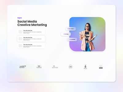 Social Media Marketing - Concept 🌈 agency colors creative desktop digital marketing landing page lights lp marketing minimalistic rainbow ui ui design