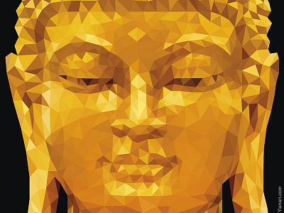 Buddha Closed Yianart.com art graphic design graphics illustration polygons