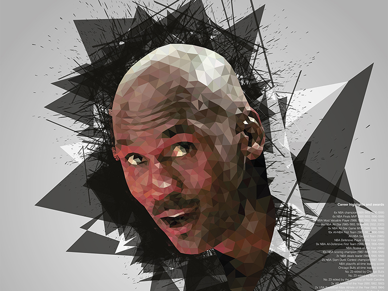 Michael Jordan_Yianart.Com design digital digital art art poster basketball chicago bulls illustration graphic design vector low poly athletes