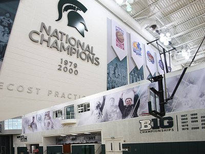 Michigan State Basketball athletics banners basketball college michigan state mural spartans sports