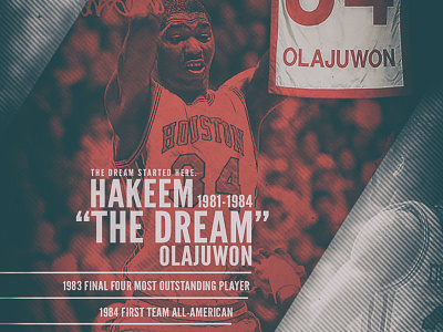 Hakeem "The Dream" college basketball hakeem nba poster rockets uh