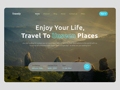 Travely Landing Page