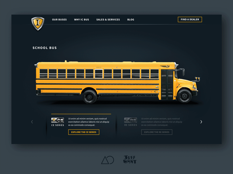 IC Bus - School Bus Selector automotive buses graphic design interaction design ixd minimal motion design motion graphics ui user experience user interface ux