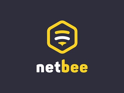 Netbee.co bee beez honey logo logo design net net bee net-bee netbee wasp yellow