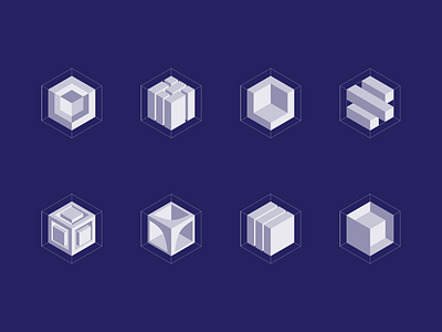 Isometric Icons abstract cube icons isometric