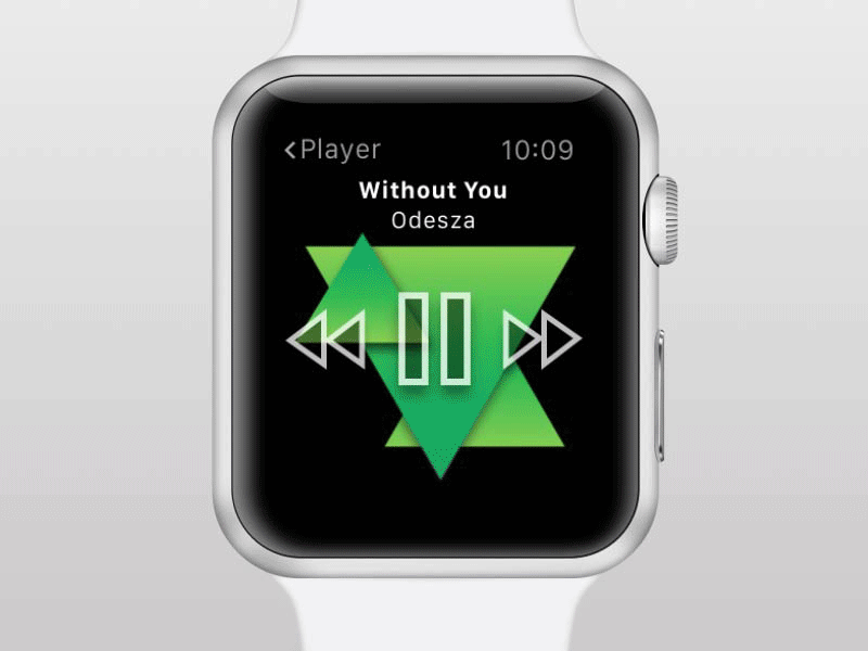 Radio for Soundcloud Watch animation apple watch audio gif gradients music pause play player triangles ui