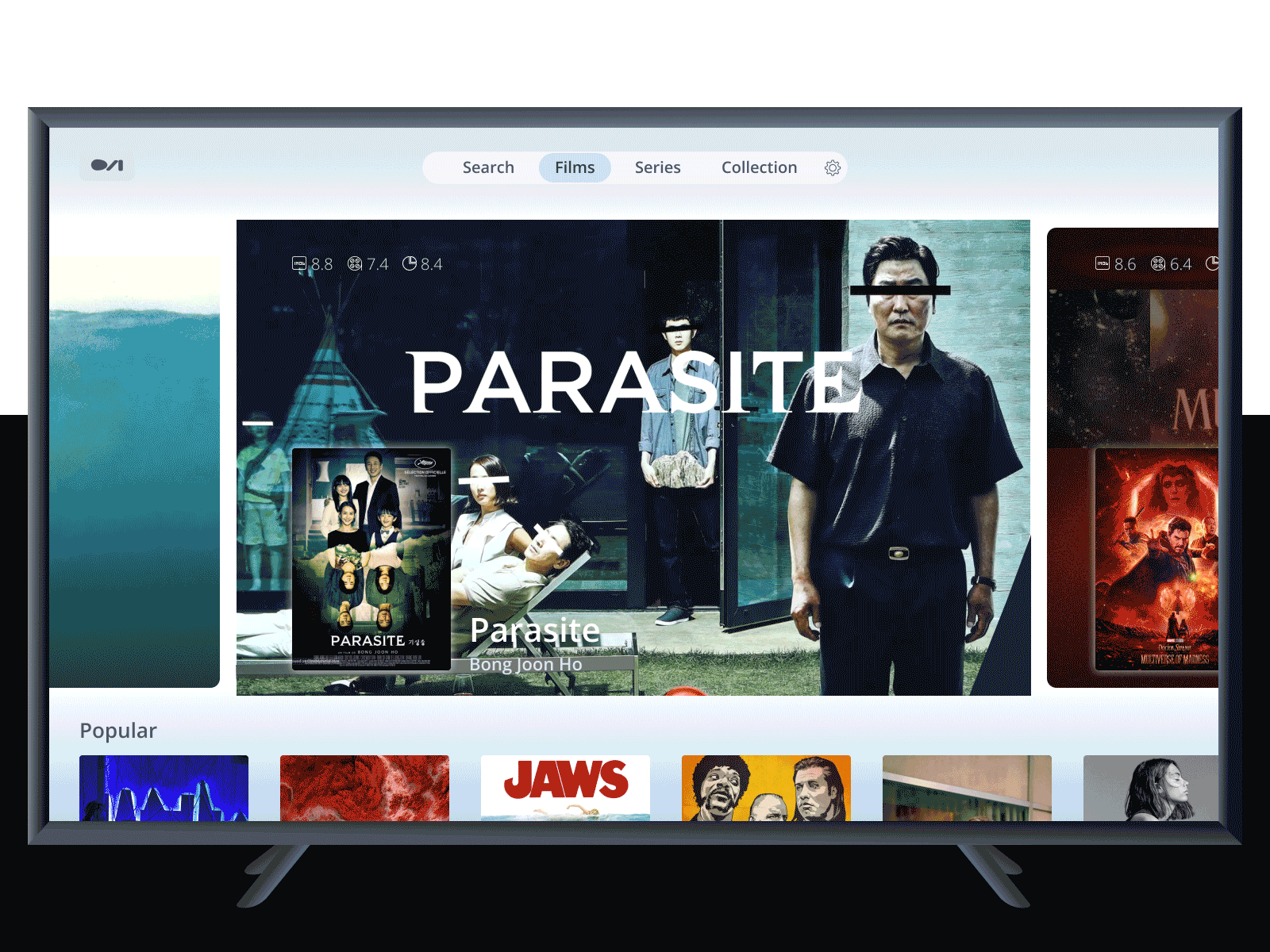 Daily UI #025 TV app_main Films animation app design daily ui dailyui design design interface films gif graphic design interface logo main page posters slides tv app ui ui design web design