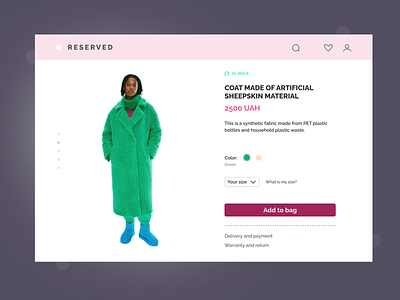 Daily UI #096 Currently In-Stock clothes coat daily ui dailyui design ecommerce graphic design in stock online shop product card product page ui ui design ux web design