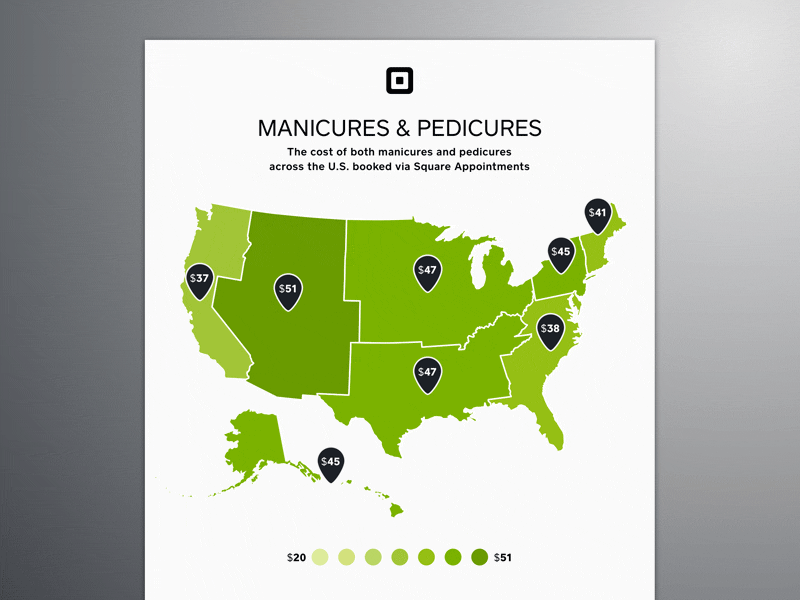 Nice Nails—The cost of manicures and pedicures across the U.S.