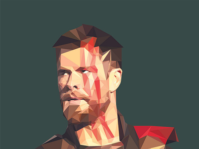 low poly thor illustration