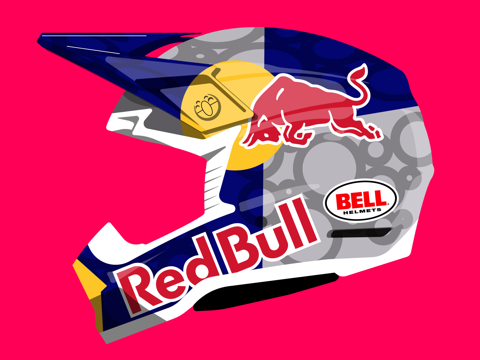 Motocross red 2024 bull helmet