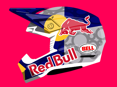 Bell Moto 10 Helmet Template - Red Bull Helmet Mock Up