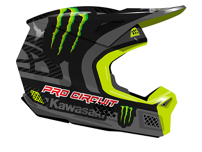 Fox V3 Carbon - Monster Energy Pro Circuit Kawasaki Helmet dirtshark mitch payton monster energy motocross mx pro circuit pro circuit kawasaki supercross supermotocross worldmotosuperdupercross