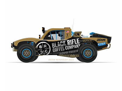 BJ Baldwin - Black Rifle Coffee Company - King Shocks - Livery 1st phorm baja truck baja truck livery black rifle coffee black rifle coffee company brcc brcc motorsports jacob reinholdt livery design motorsports design toyo tires ultra wheel company