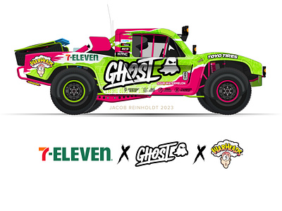 Ghost Lifestyle Livery - 7-Eleven - Ghost Energy Baja Truck LIve baja truck baja truck livery cbdmd ghost ghost energy ghost lifestyle ghost supplements kmc wheels motorsports design truck livery truck wrap warheads