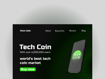 Crypto Currency Landing Page branding crypto design graphic graphic design green landing landingpage ui web webdesign