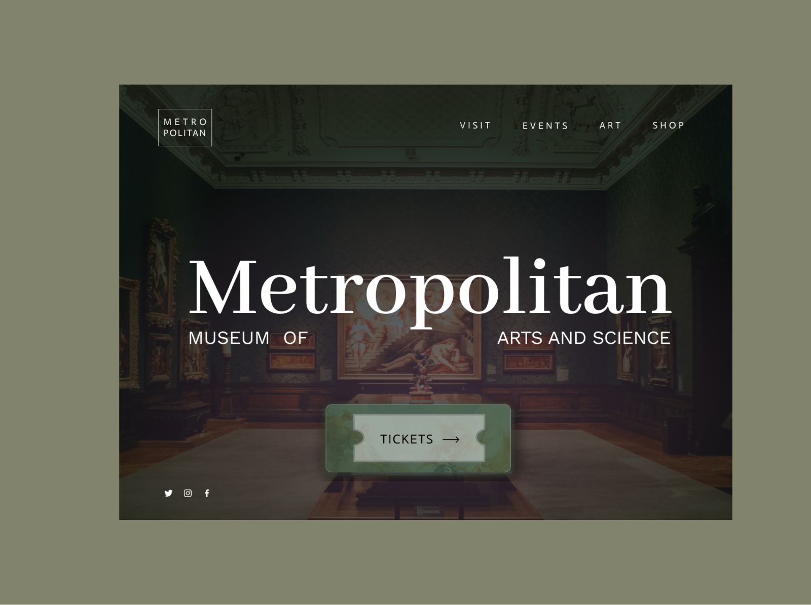 Museum landing page by asli on Dribbble