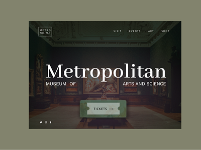 Museum landing page art asli branding classic classical design designer graphic design green landing landing page motion graphics museum ui vintage web web designn webdesgin