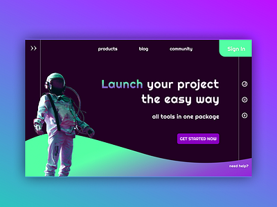 Landing Page astro astronaut brand branding color design gradient graphic design green landing landing page launch pink purple ui webdesign
