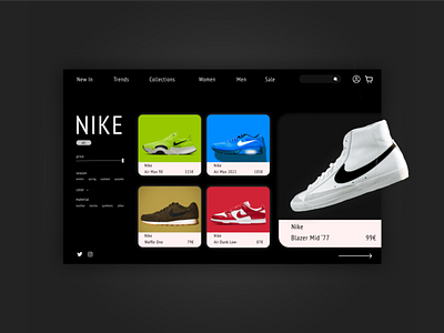 Redesign Nike Store branding color design graphic design landing ui webdesign