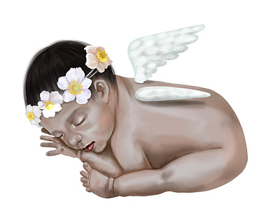 Newborn illustration art design digital art illustration portret realistic watercolor