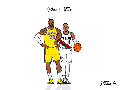 Who you got? dame time illustration lebron nba nba playoffs procreate