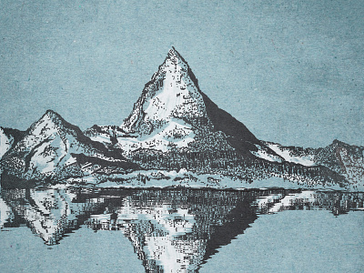 Mountain sketch climb drawing illustration ink mountain outdoors reflection stipple