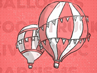 Party on the Lawn Balloons festival food truck illustration ink party picnic