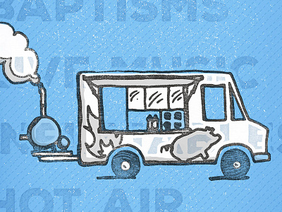 Party on the Lawn Food truck festival food truck illustration ink party picnic