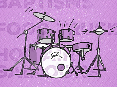 Party on the Lawn Drums drums festival illustration ink music party picnic