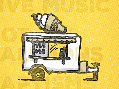 Party on the Lawn Ice Cream Truck festival food food truck ice cream illustration party picnic truck