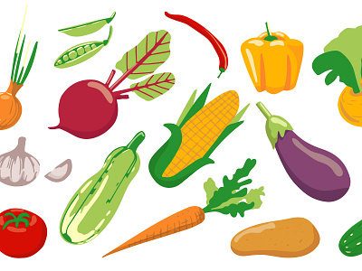 A set of different vegetable ingredient peppe