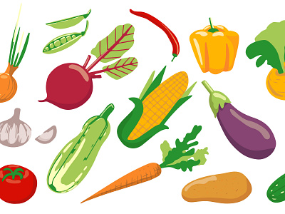 A set of different vegetable