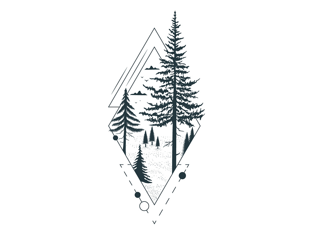 Mystical Forest Print by Kirill on Dribbble