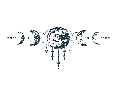 Moon Phases branding celestial clipart composition design geometrical halfmoon illustration logo moon mystical space vector