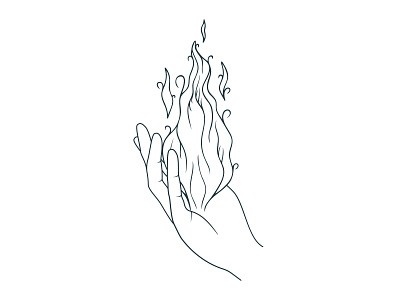 Sacred Fire branding celestial clipart composition design fire flame hand hand drawn illustration logo mystical vector