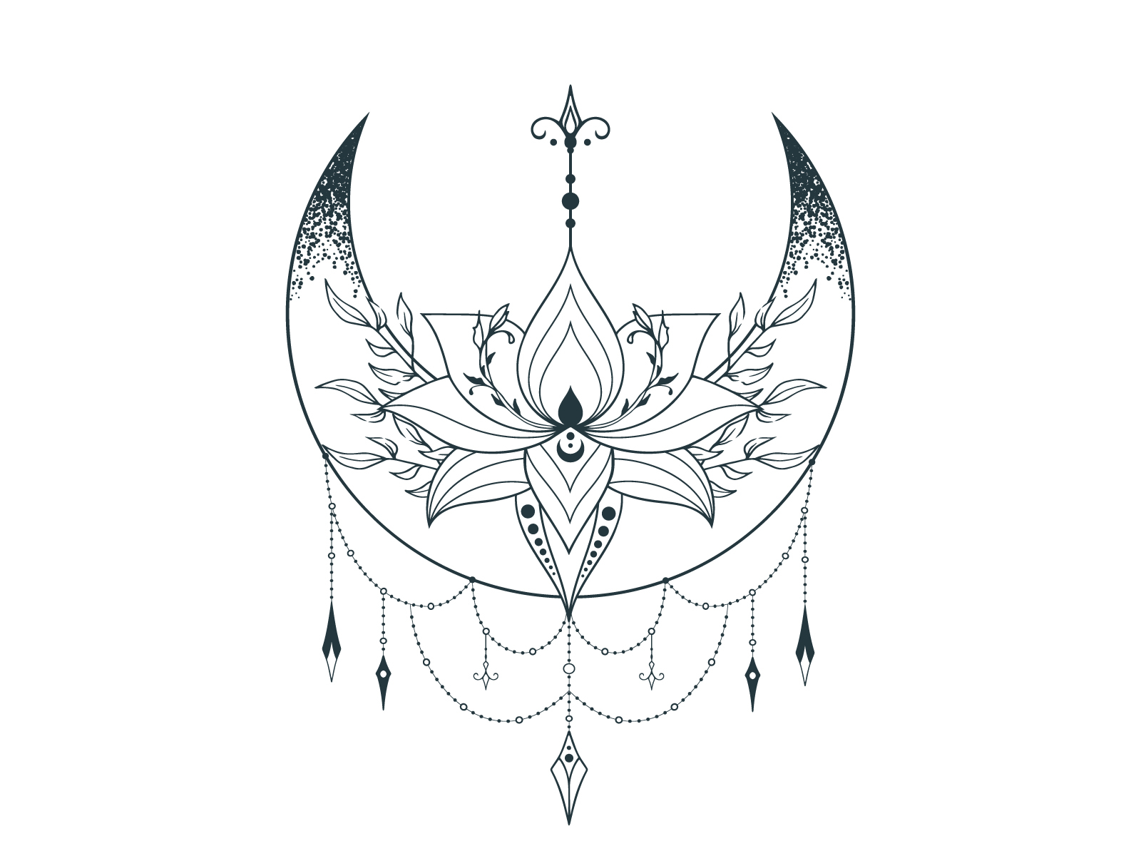 1. Moonflower Lotus Moon Tattoo Designs - wide 6