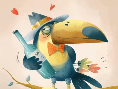 Parrot of love 2dillustarion design illustration vector