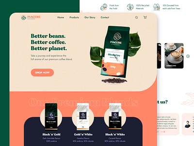 Piacere coffee - website & branding adobe xd branding coffee design enjoy figma logo piacere roasters ui ux vector