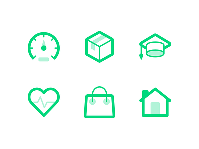 Industries Icons automotive bag box delivery education heart house icon icons illustration real estate shopping