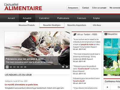 L'actualité Alimentaire - Index Page grey index red website