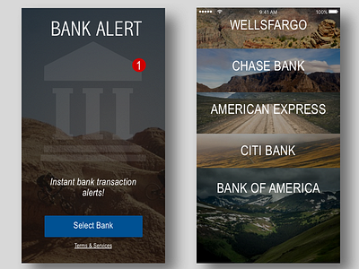Bank Alert alerts banks ios sketch 3