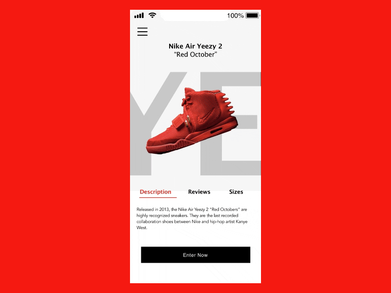 Red Octobers ecommerce flinto ios iphone sketch