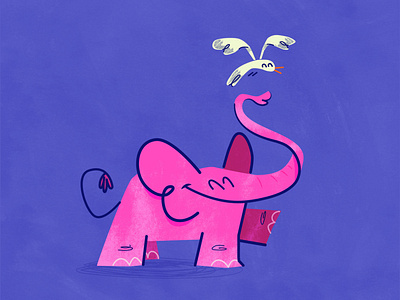 Friends on a journey 🌞 bird dibujo elefant friends graphic design illustration journey kidlit kidlitart kids illustration portfolio