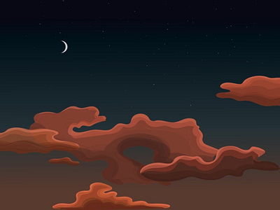 Night sky. 2d adobe illustrator illustration pink sky sunset
