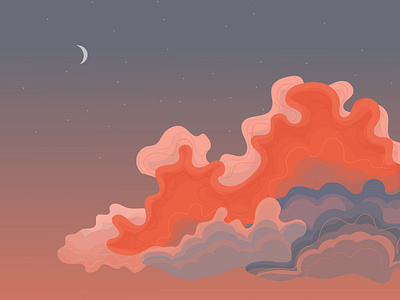 Grey-pink madness. 2d adobe illustrator clouds illustration sky sunset