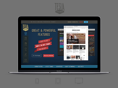 Tesla Themes ver. I flat mockup photoshop typography ui web design wordpress wordpress design wordpress market