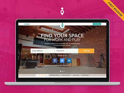 PeerSpace Landing Page - First Release clean flat landing page minimalism peerspace web design